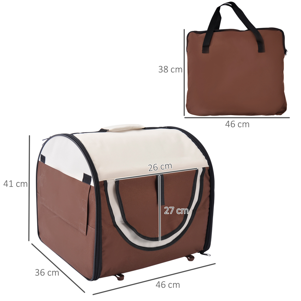 Foldable Mesh Pet Crate Carrier for Small Dogs/Cats, Ground-Anchored 600D