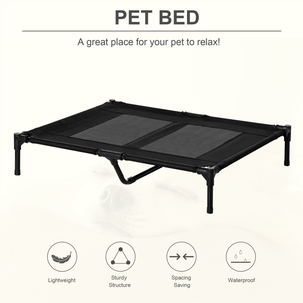 Large Elevated Outdoor Pet Cot for Dogs & Cats - Portable Mesh