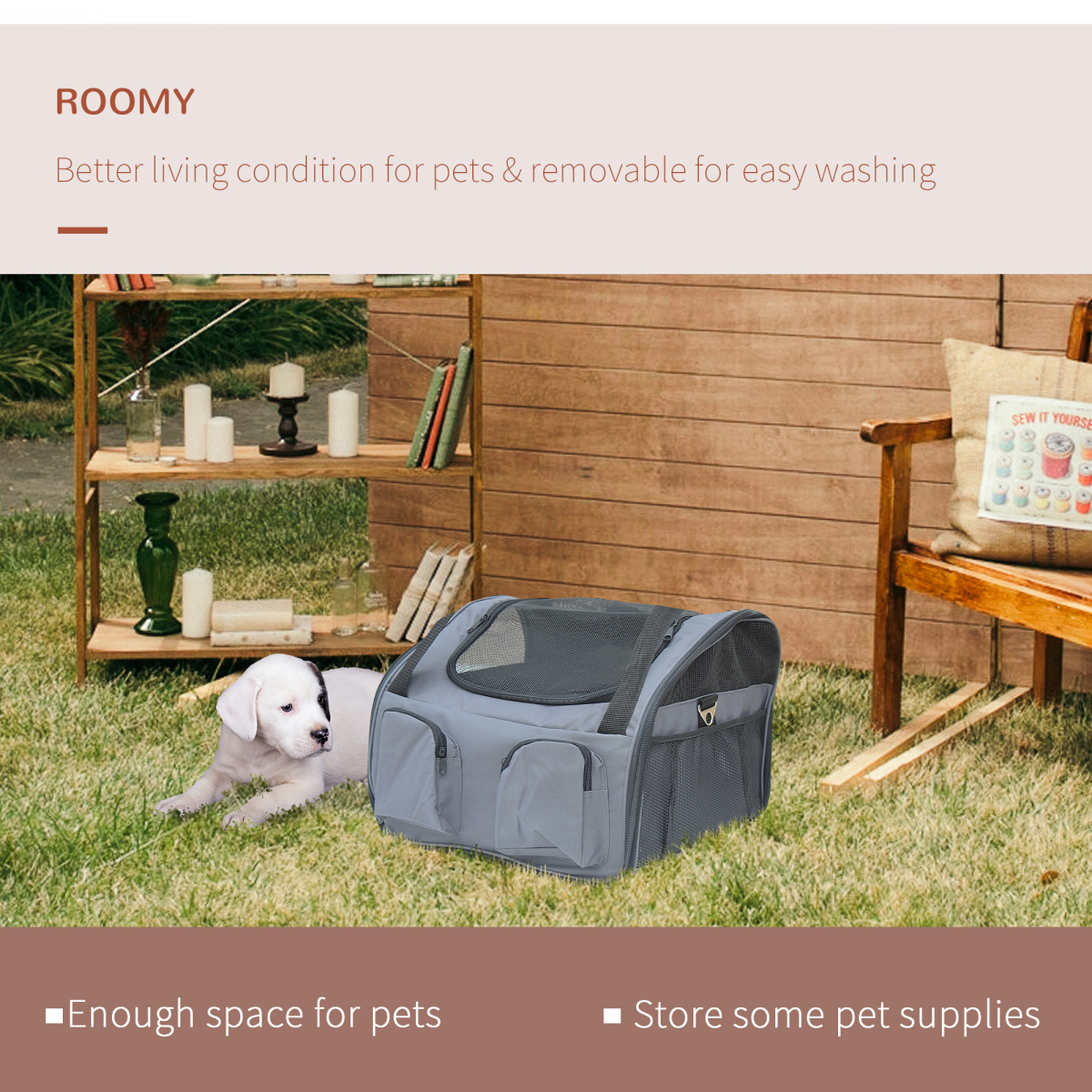 Foldable Pet Carrier Bag for Cats/Dogs - Portable Travel Cage with Mesh Top