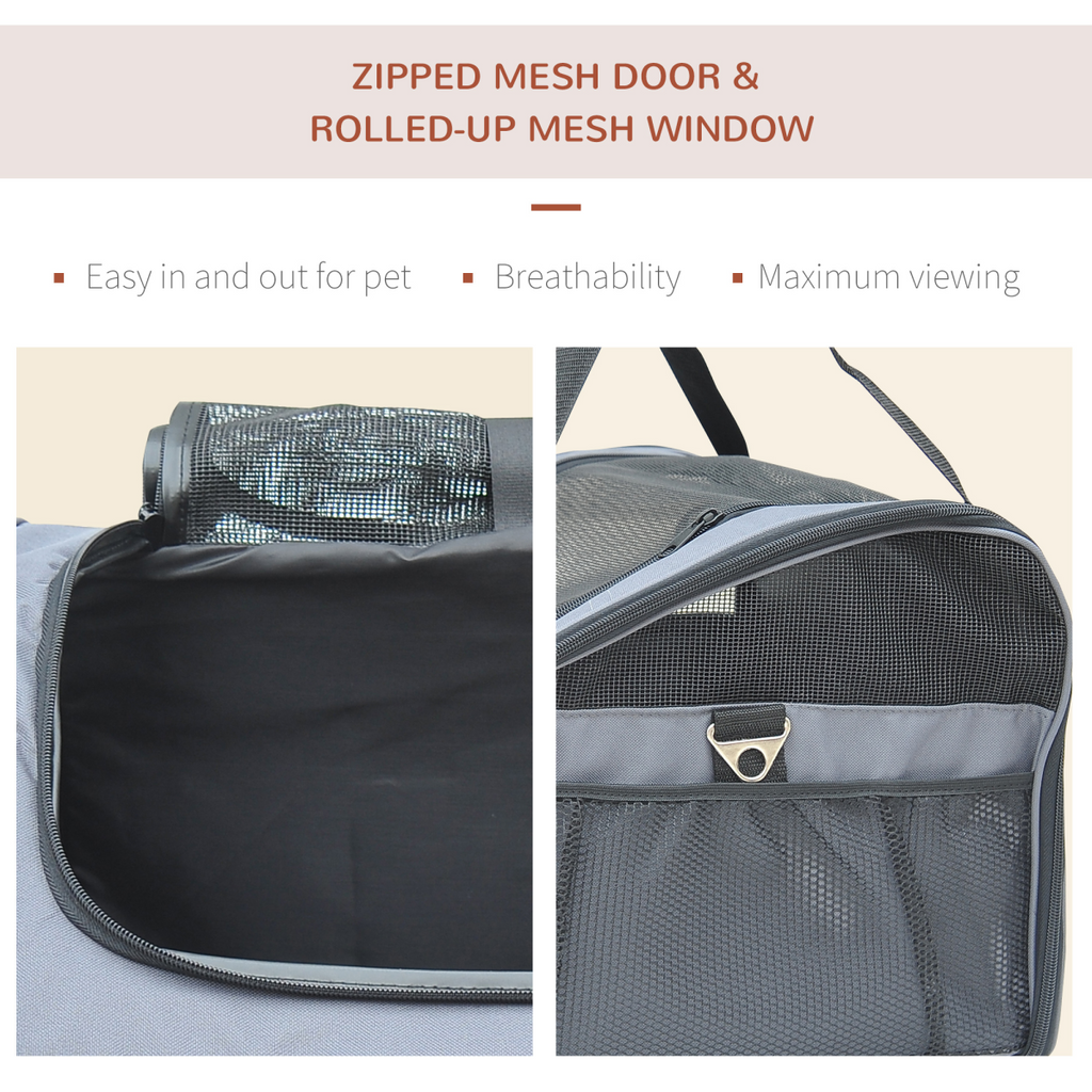 Foldable Pet Carrier Bag for Cats/Dogs - Portable Travel Cage with Mesh Top