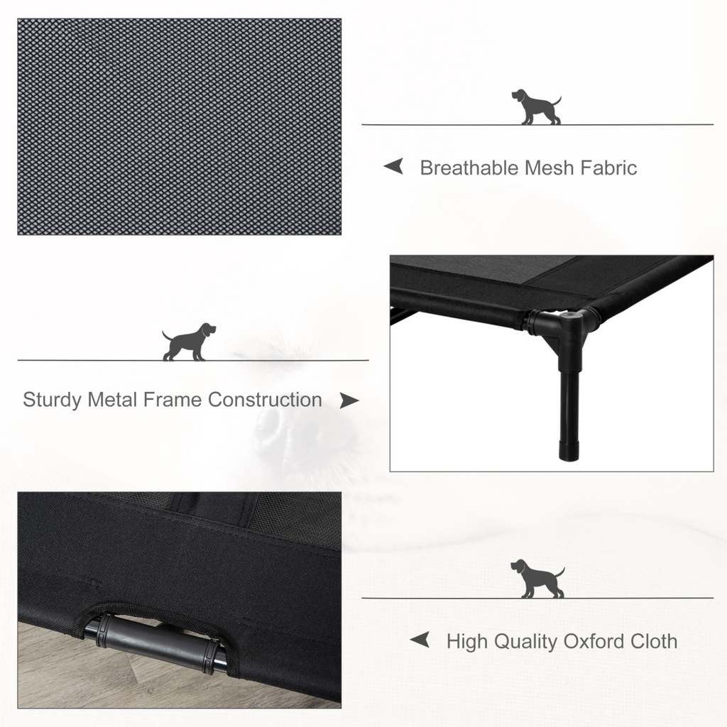 Large Elevated Outdoor Pet Cot for Dogs & Cats - Portable Mesh