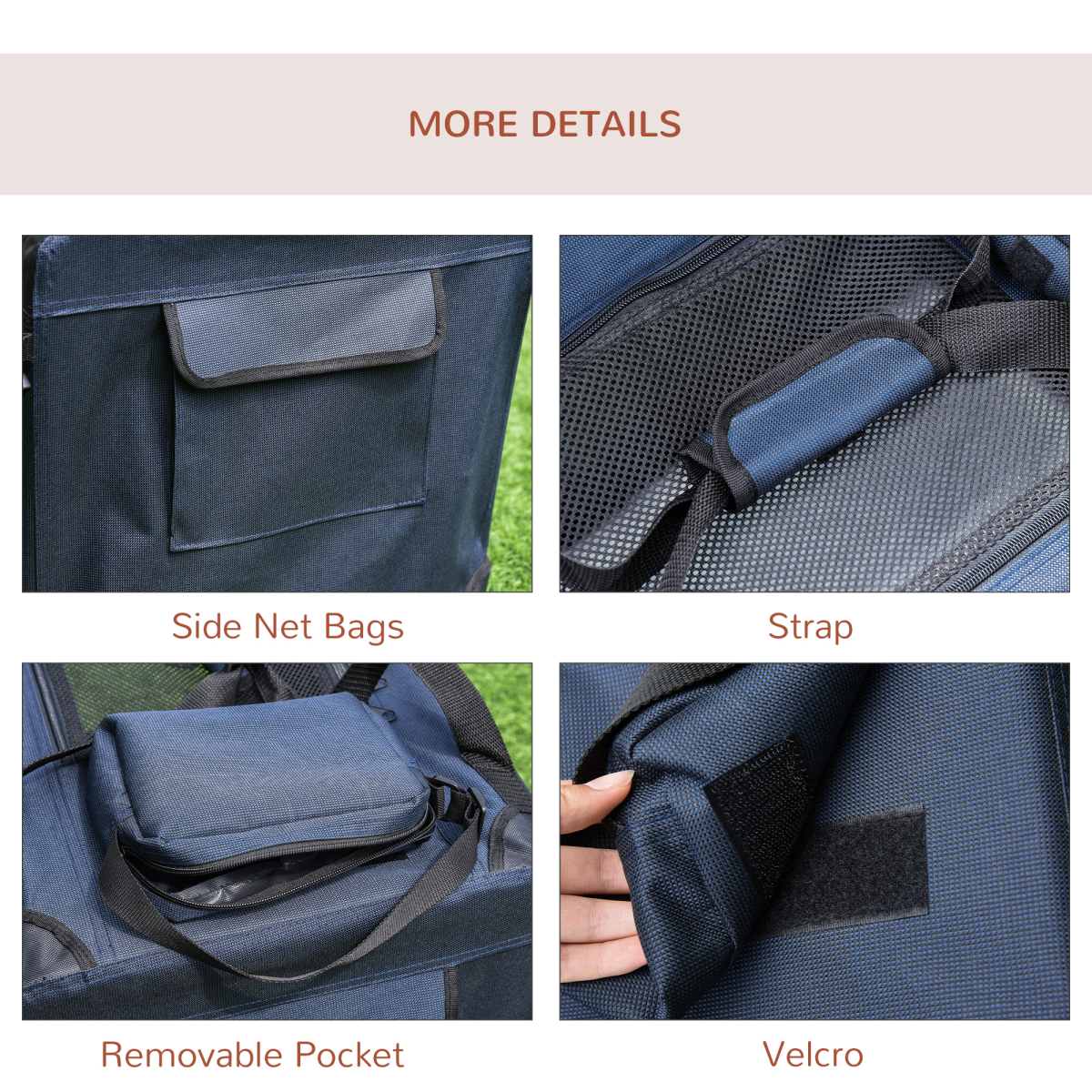 60cm Folding Pet Carrier Bag with Cushion - Portable Cat & Small Dog Cage