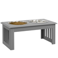 Elevated Stainless Steel Dog Feeder with Dual Raised Bowls, Grey